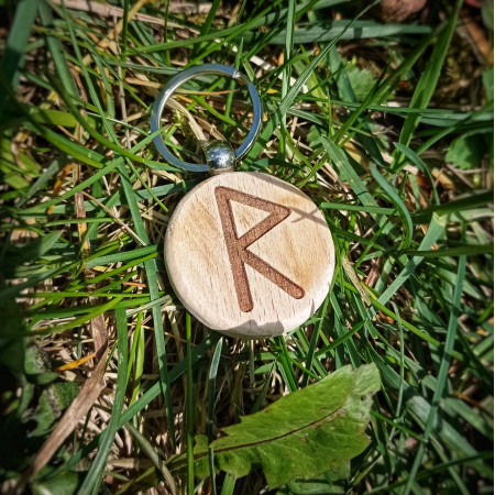 БРЕЛОК ДЕРЕВ'ЯНИЙ РУНА РАЙДО РУЧНА РОБОТА (HANDMADE RAIDO WOODEN FLEECE KEYRING)
